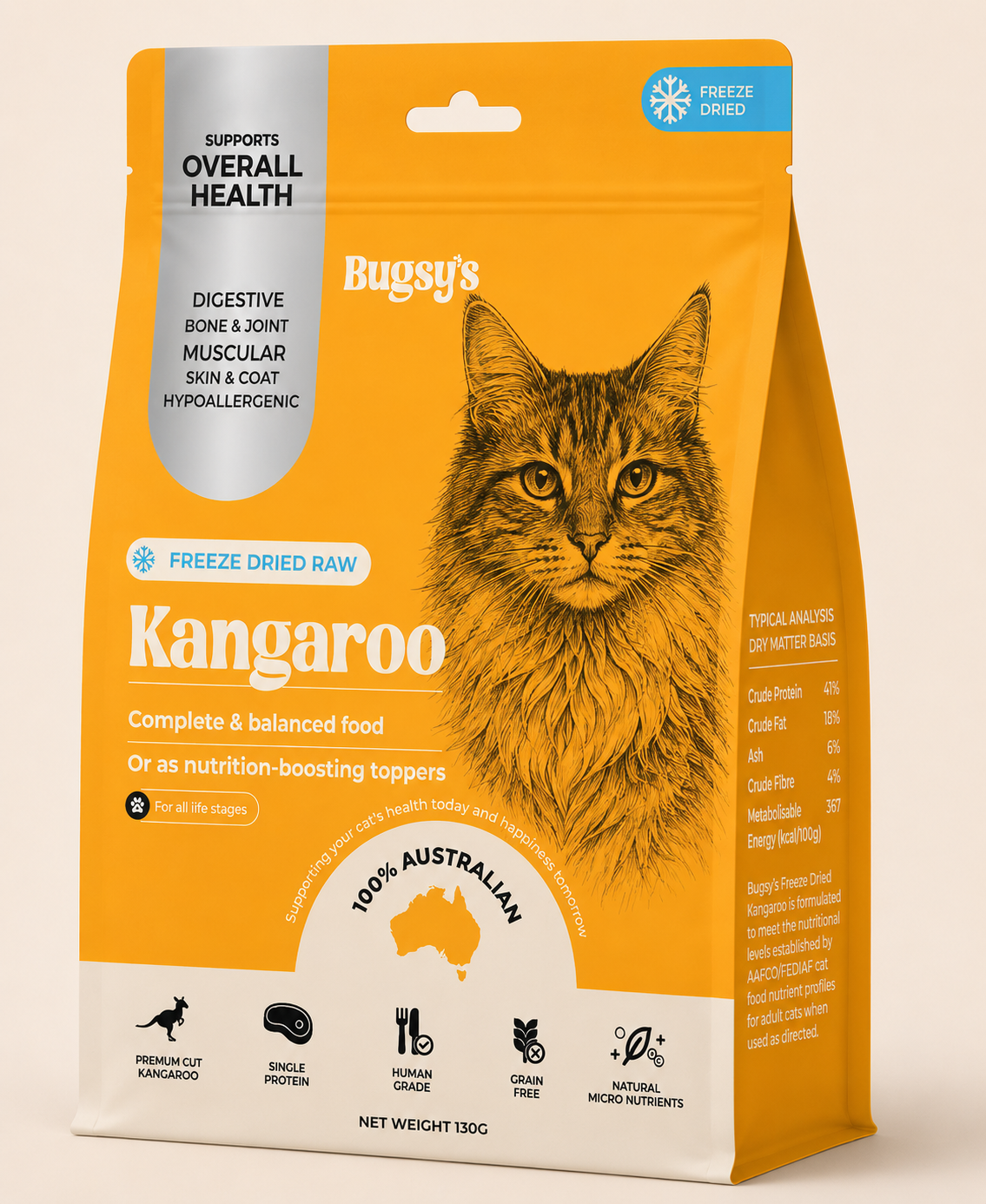 Freeze-Dried Kangaroo - Complete & Balanced Diet For Cats