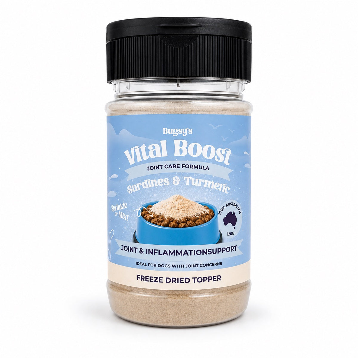 Vital Boost Freeze Dried Topper for Dogs | Sardines & Turmeric (Joint Care Formula)
