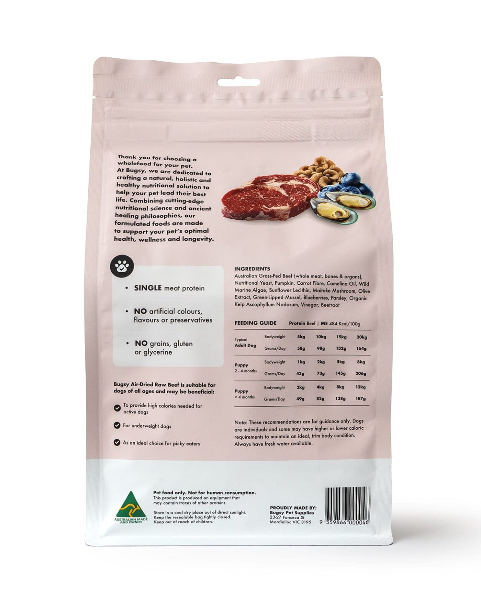 Bugsy's Air-Dried Beef - Bugsy's Pet Supplies