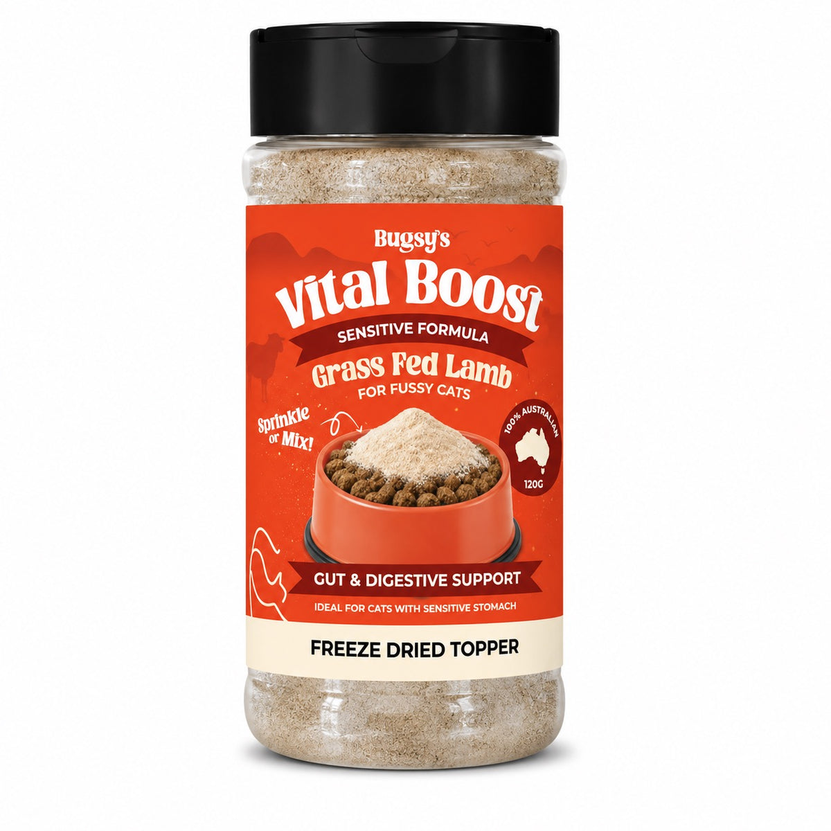 Vital Boost Freeze Dried Topper for Cats | Grass Fed Lamb (Sensitive Formula)